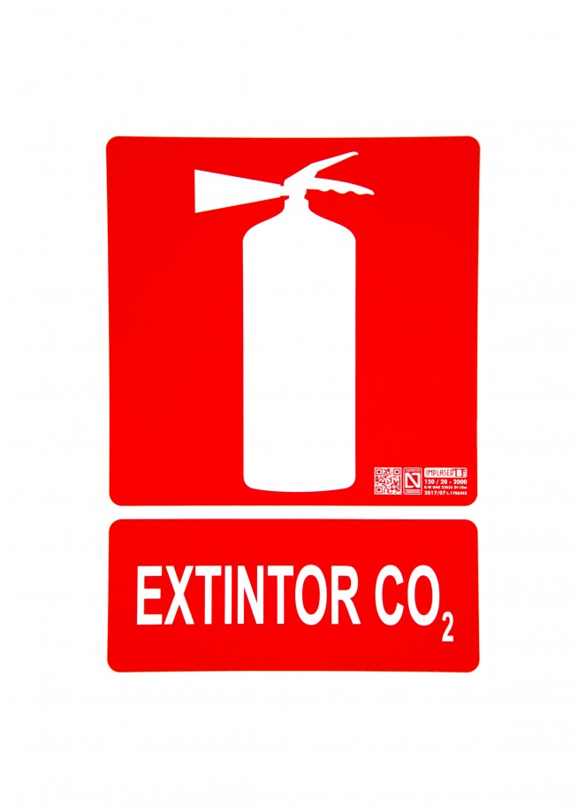 Cartel Homologado: Extintor de CO2