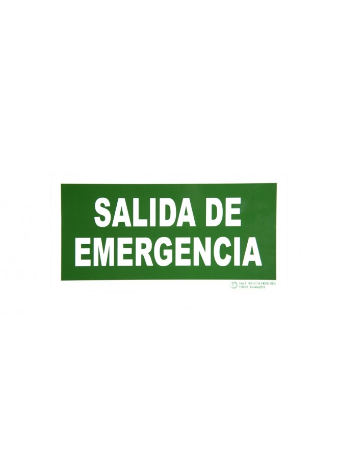 Cartel Homologado: Salida de Emergencia