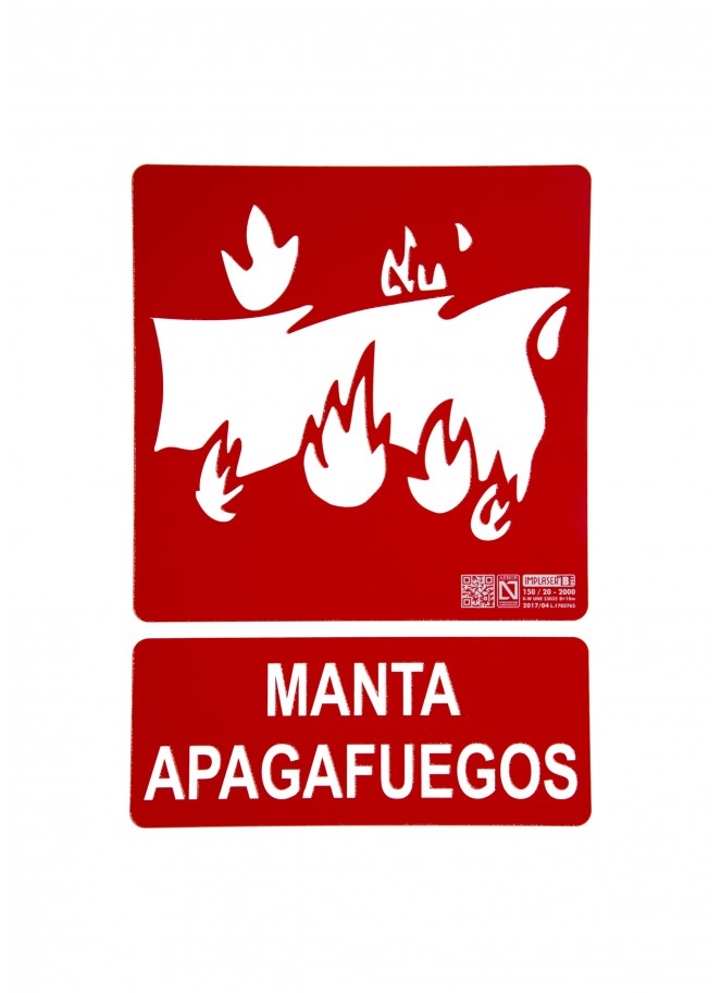 Cartel Homologado: Manta ignífuga